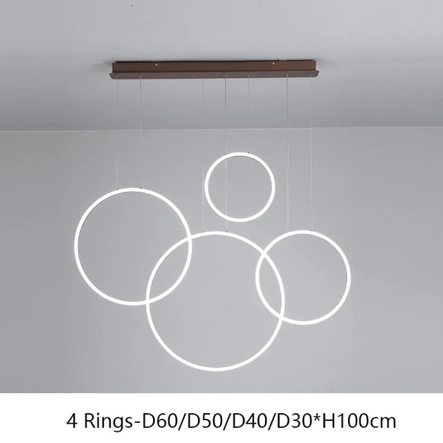4 Rings Современный светодиодный Люстра для Гостиная Спальня Обеденная домашние 3/4/5 круг кольца деко Светодиодный Люстра Освещение - Цвет абажура: 4 Rings