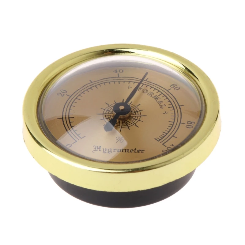 Гигрометр для измерения влажности и курения, увлажняющий, Круглый, золотой, 45 мм