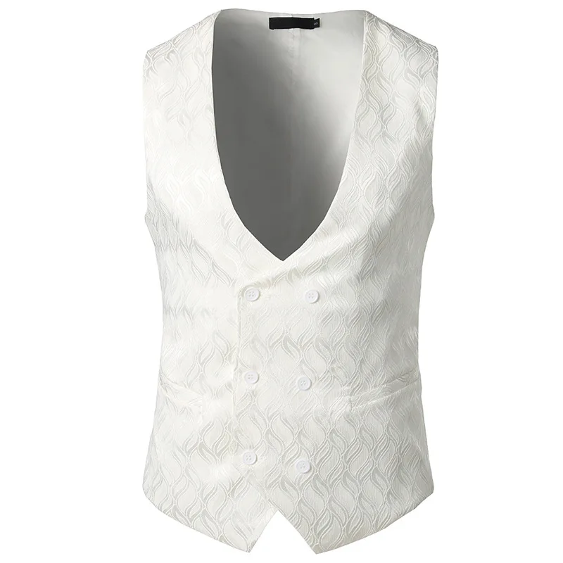 Осенне-зимний жилет в стиле ночного клуба, повседневный жилет с декоративным рисунком пламени, двубортный модный жилет B5178