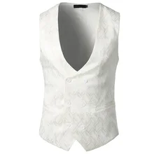 Осенне-зимний жилет в стиле ночного клуба, повседневный жилет с декоративным рисунком пламени, двубортный модный жилет B5178