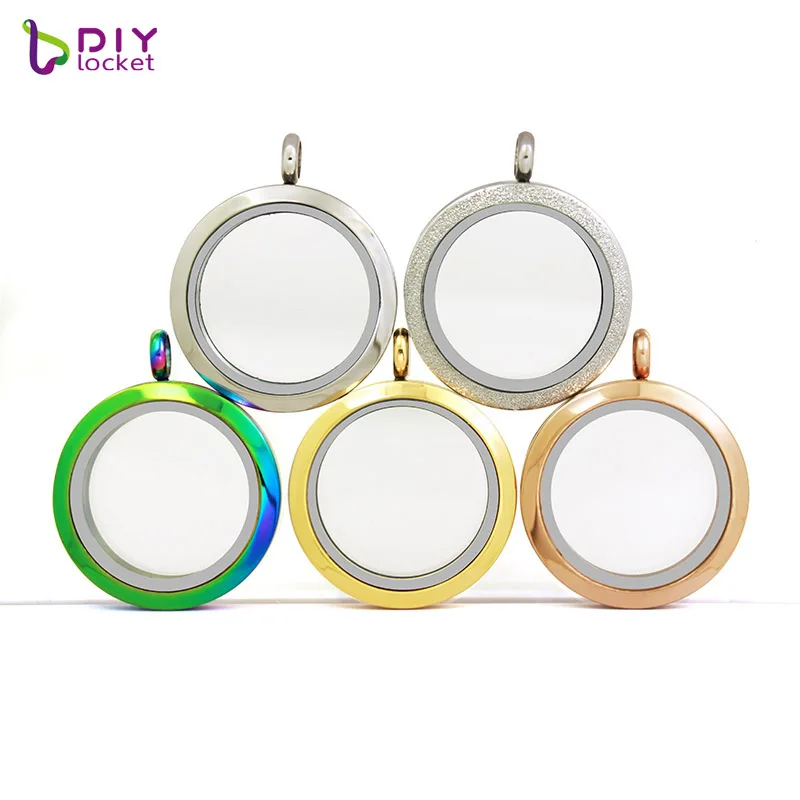 Круглый стеклянный Магнитный Плавающий кулон из нержавеющей стали женская