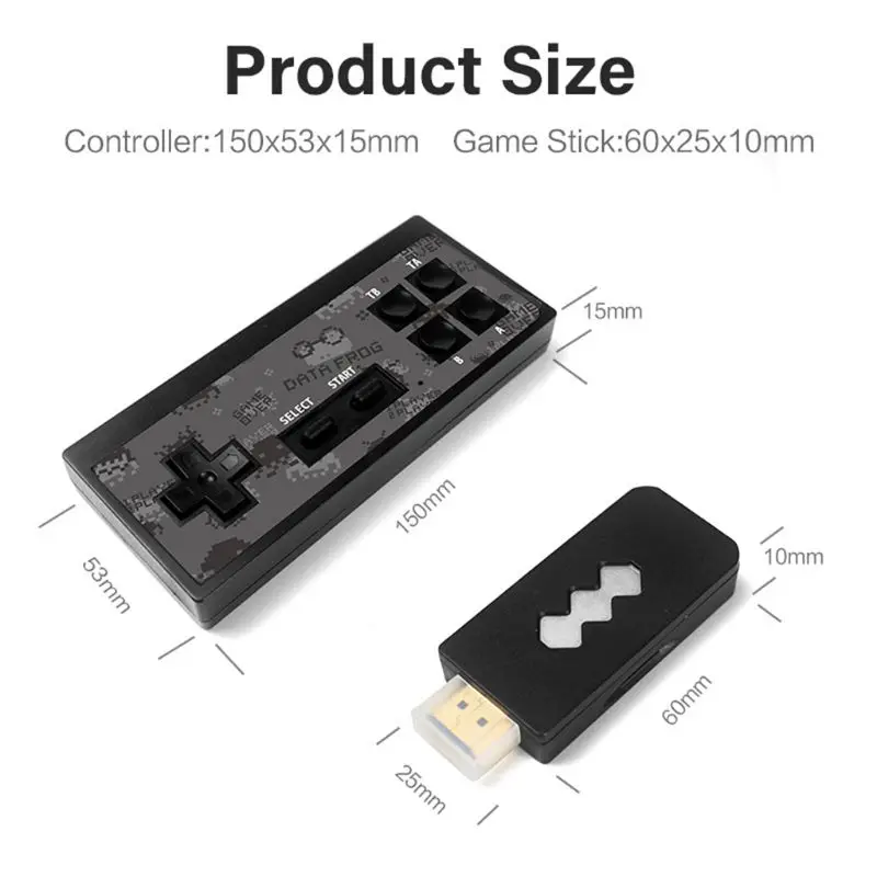 Data Frog Wireless Console Game Stick Video Game Console Built in 568 Classic Game Mini Retro Controller HDMI Output Dual Player