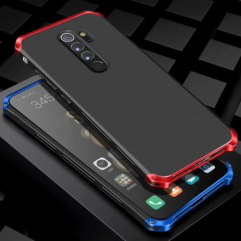 Чехол для Xiaomi Redmi Note 8 Pro металлический роскошный армированный алюминиевый чехол