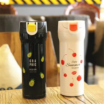 

New Portable Thermoses Fruits Style Water Thermos Bottle Student Kids Vacuum Thermocup Christmas Gifts
