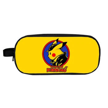 

1PCS Super Hero Pikachu PU Pencil Bag Anime Pencil Case Kids Gift Hero Pencilcase yellow Pokemon Stationery School Supplies