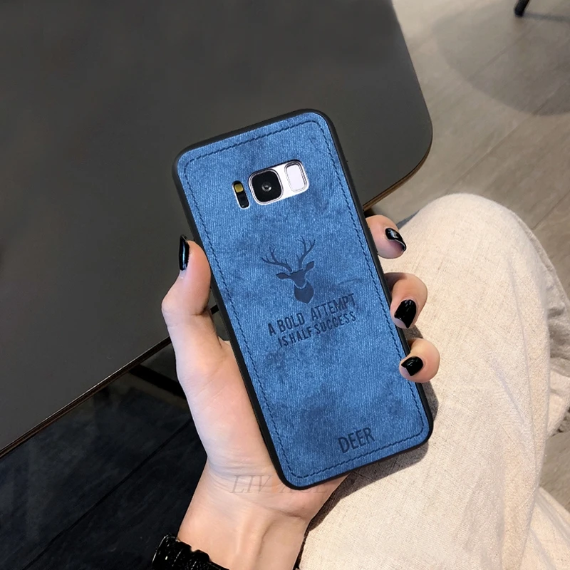 Чехол для телефона с рисунком оленя для samsung galaxy note 10 plus 9 8 s10 s10e s9 s8 plus s7 edge винтажная кожаная задняя крышка fundas - Цвет: deer blue