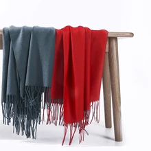 Зимний женский шарф, тонкие шали и палантины для девушек, Длинный Сплошной хиджаб, палантины, кашемировые шали из пашмины, кашемировые шали, осенние шарфы