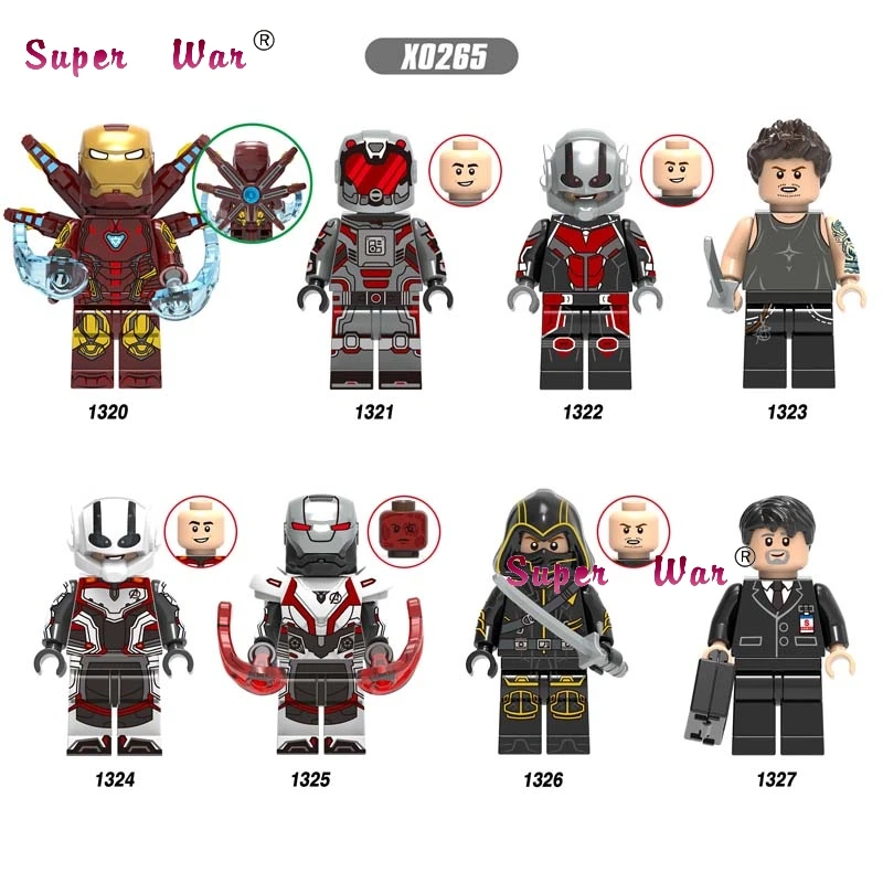 

Single Avengers Endgame Iron Man MK85 AntMan Hawkeye War Machine Thor Pepper Scarlet Witch Wasp building blocks Kids Toys