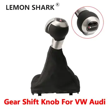 

DSG AT Gear Shift Knob Automatic Leather S Tronic Lever Boot Cover For Audi A3 A4 A5 Q3 Q5 VW Golf 6 Passat B6 CC Tiguan