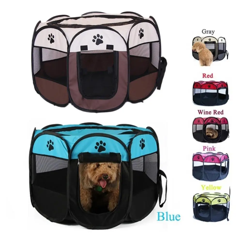 Fashion Cute Dog Cat Pet Puppy Folding Crate Oxford Cloth Fence Kennel Playpens Exercise Cage Bad Products | Дом и сад