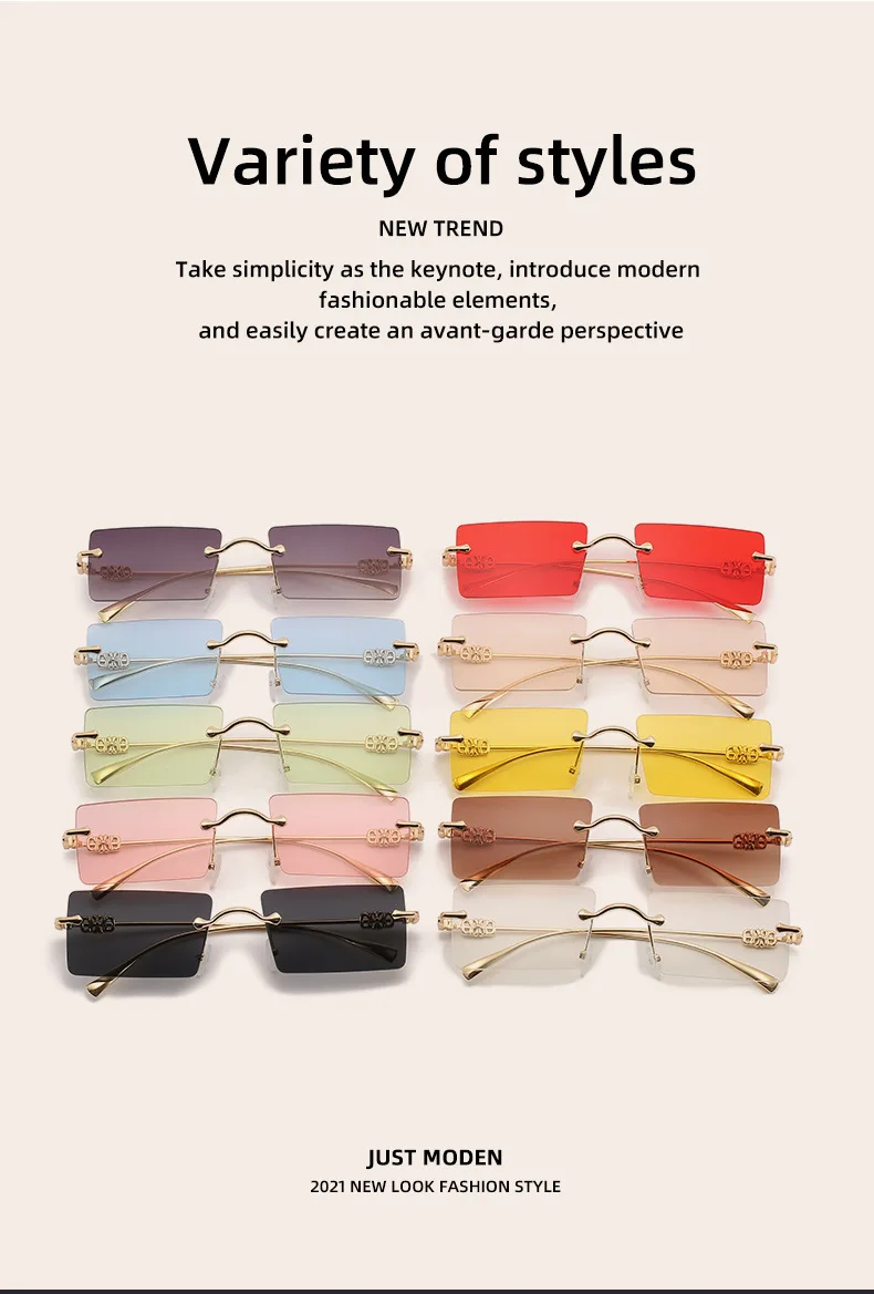 2021 Fashion Square Glasses Women Sunglasses Classic Vintage Metal Frame Eyeglasses Male Female Luxury Sun Glasses Uv400