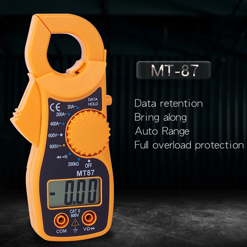 Цифровой мультиметр-зажим тестер цифровой профессиональный с удержанием данных и диодным измерением мульти-тестер MT87