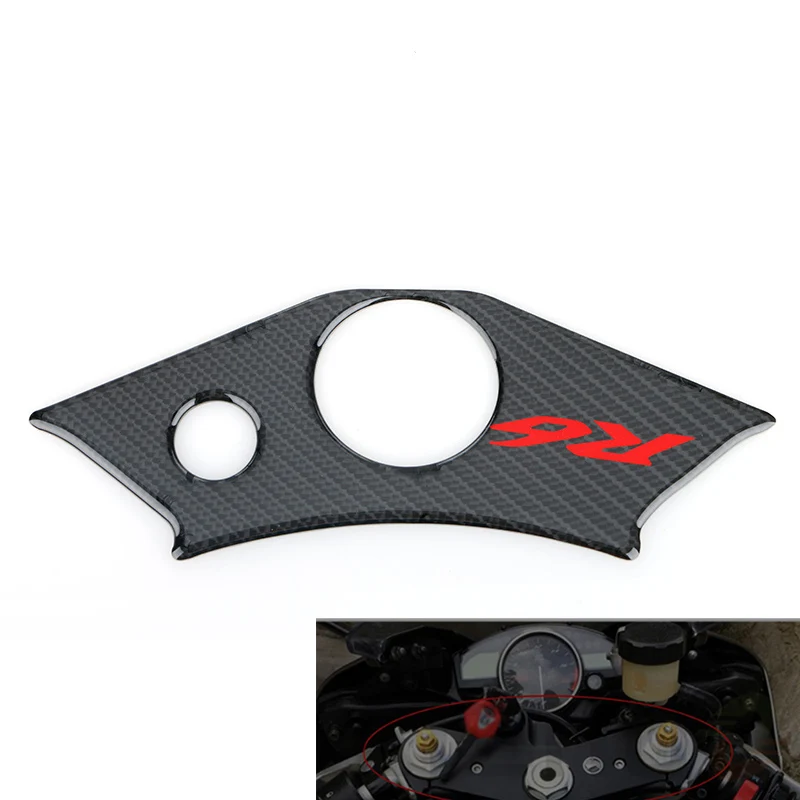 Для Yamaha YZF-R6 YZF R6 2003-2005 YZF600 R6S 2003-2009 мотоциклетная центральная консоль наклейка из углеродного волокна Топ тройной зажим Чехол