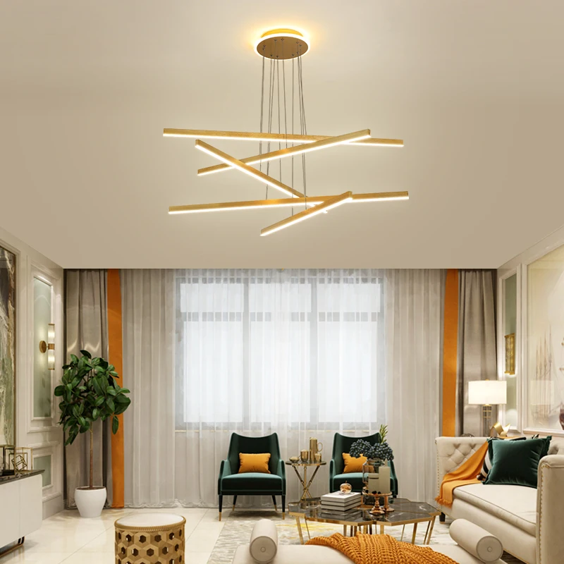 

Nordic Golden Lu Yi LED Chandelier Hanging Lights In Modern Living Room Dining Room Bedroom RoomHome Lighting Decoration Lamps