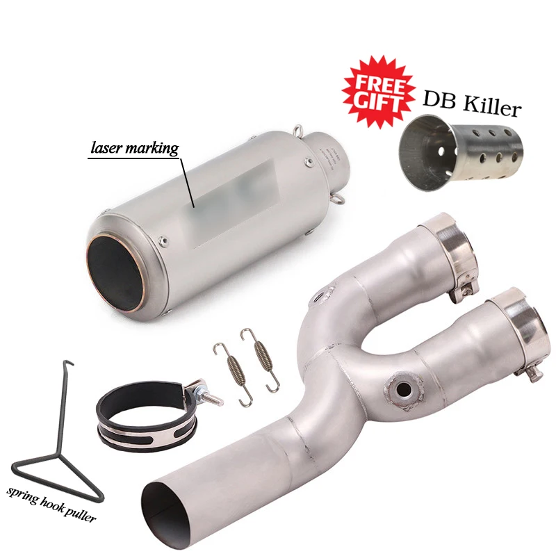 Для MT10 мотоциклетная выхлопная полная система Mid link Pipe Slip on Escape глушитель с DB killer для MT-10
