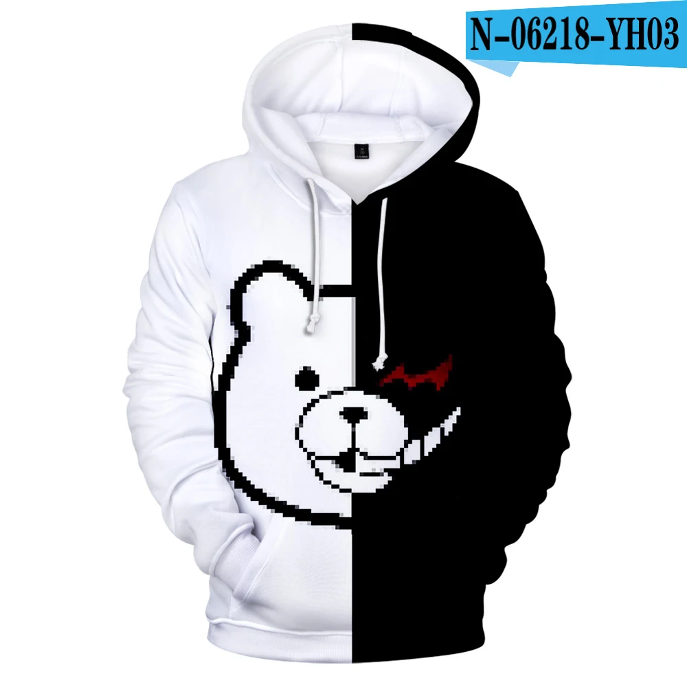 3D Милые толстовки с 3D принтом Monokuma для мужчин и женщин; модные детские толстовки с капюшоном; Лидер продаж; сезон осень; толстовки с 3d принтом в стиле аниме monokuma для мальчиков и девочек; пуловер с капюшоном - Цвет: 3D