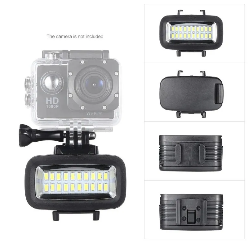 Eshowee gopro led аксессуары 40 м водонепроницаемая лампа под водой gopro светодиодная вспышка Видео заполняющая свет для SJCAM Xiaomi 700LM SL-100