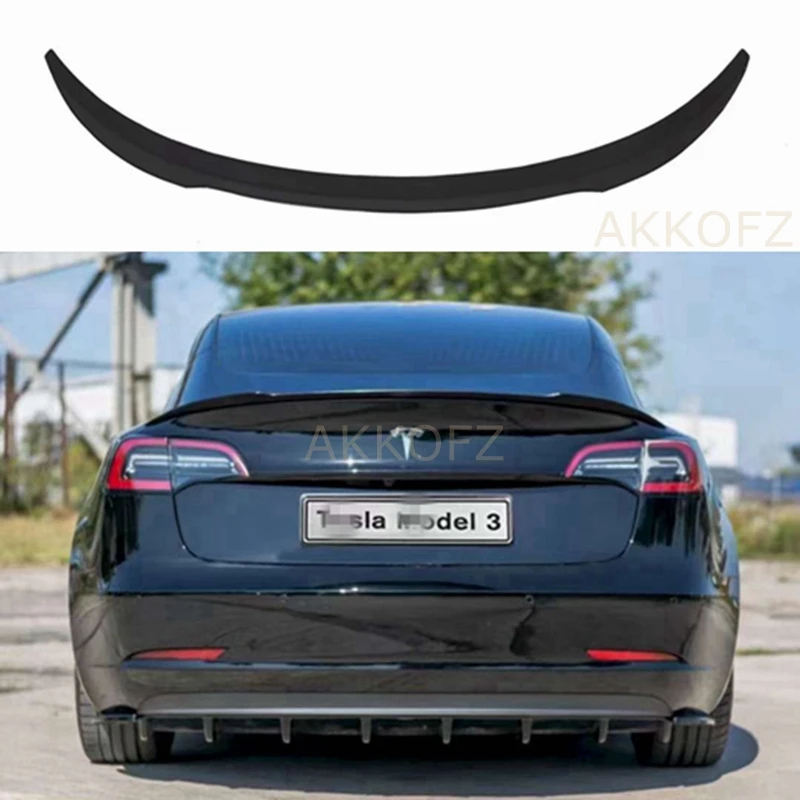 

For Tesla Model 3 Rear Trunk Lip ABS tail Wing Spoiler Car Styling Modification parts 2017-2021 Rear Trunk Spoiler