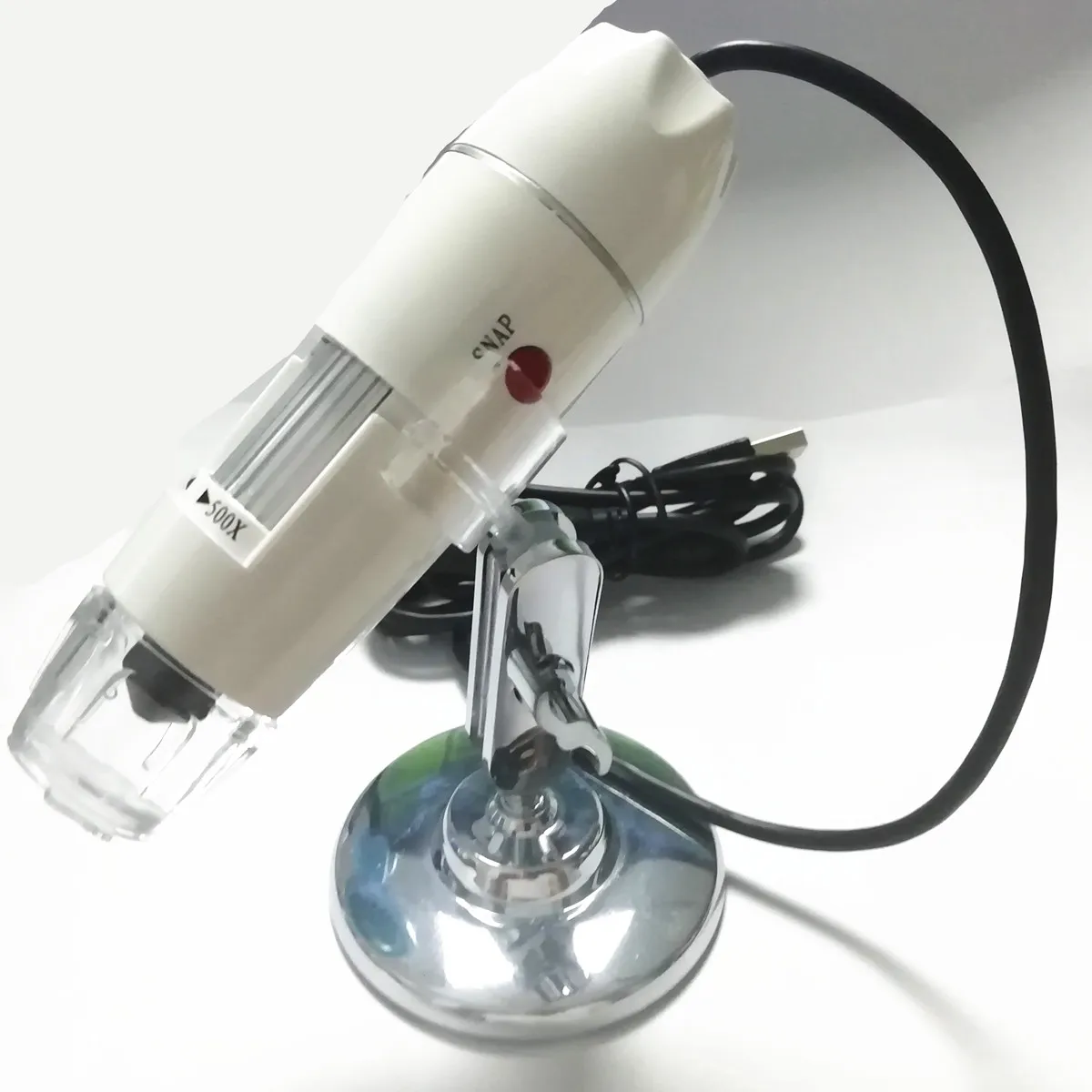 Microscopio Usb/Av 1-500X Di Colore Bianco Per Telecamera Otoscopio Per Endoscopio Portatile Educativo Per Ispezione Scientifica