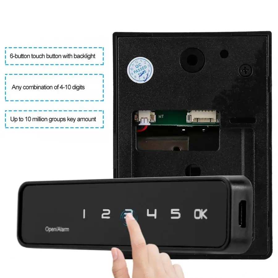 

Intelligent digital electronic six key lock security cabinet password lock battery power supply is suitable for drawer wardrobe