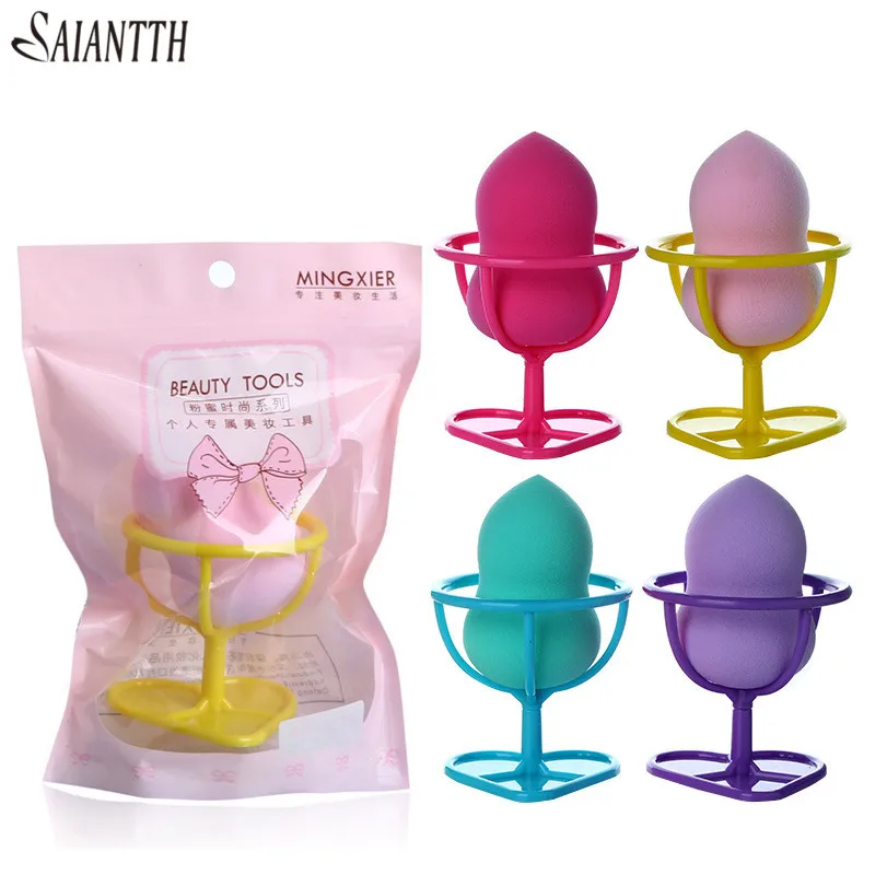 Saiantth Water Drop Puff & Beauty Egg Puff Storage Drying Rack Makeup