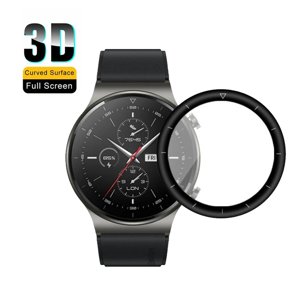 Película protectora de cobertura completa 3D para Huawei Watch GT 2 GT2 Pro, Protector de pantalla HD, película transparente, Material compuesto curvo 3D