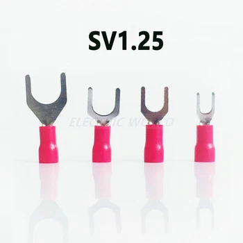 

100pcs Wire connector Fork Spade Crimp Insulation Terminal SV1.25-3 SV1.25-4 SV1.25-5 SV1.25-6 Wire Cable Connector terminal
