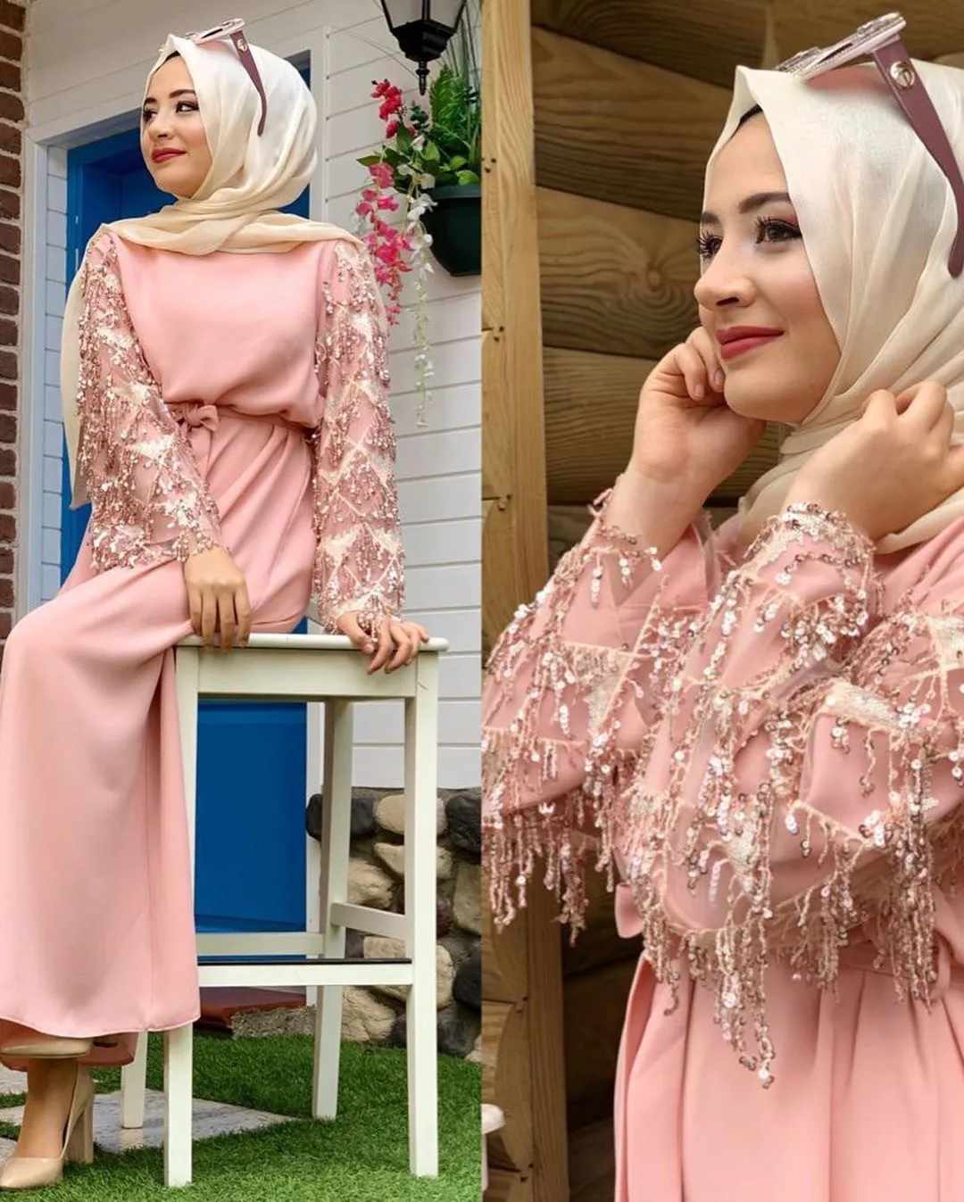 Абайя блесток кисточкой Дубайский Мусульманский платье хиджаб Абая для женщин модное милое длинное платье Ближнего Востока Исламская