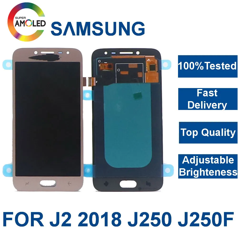 

Super Amoled LCD For SAMSUNG Galaxy J2 Pro LCD 2018 J250 J250F J250DS Display Touch Screen Digitizer Assembly Brightness Control