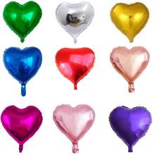 10 шт. 18 дюймов синий/фиолетовый/розовое золото/красный/зеленый/розовый фольга воздушные шары с дизайном «сердце» Счастливый День рождения Свадебные Шары поставки