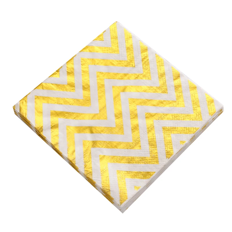 Одноразовая посуда в полоску золотистого цвета|Одноразовая для вечеринок| |