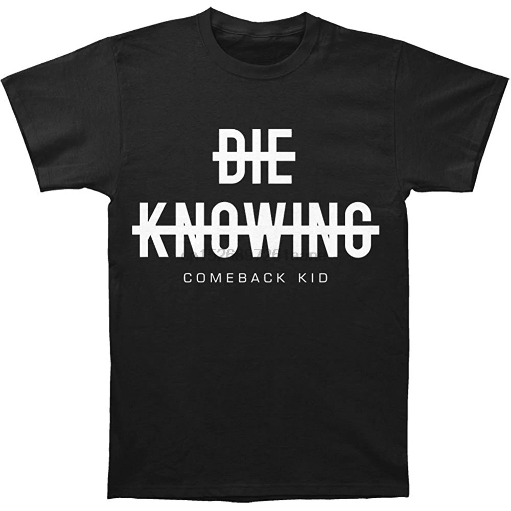 

Fashion Summer T-Shirt Comeback Kid Men Strikethrough T-Shirt Black Men Cartoon Fun T-Shirt