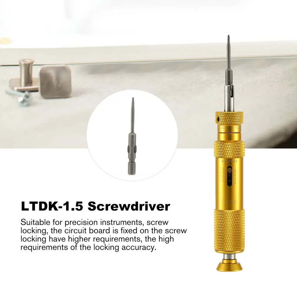 Холостой ход сборный Тип предустановленный крутящий момент отвертка LTDK-1.5 0,1-1,5 Kgf. cm с 2 отвертки биты высокоточный инструмент золото