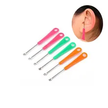 10 шт. мини очиститель ушной серы портативный тип цвета ушной воск инструменты для удаления ушной ложки ушной палочки
