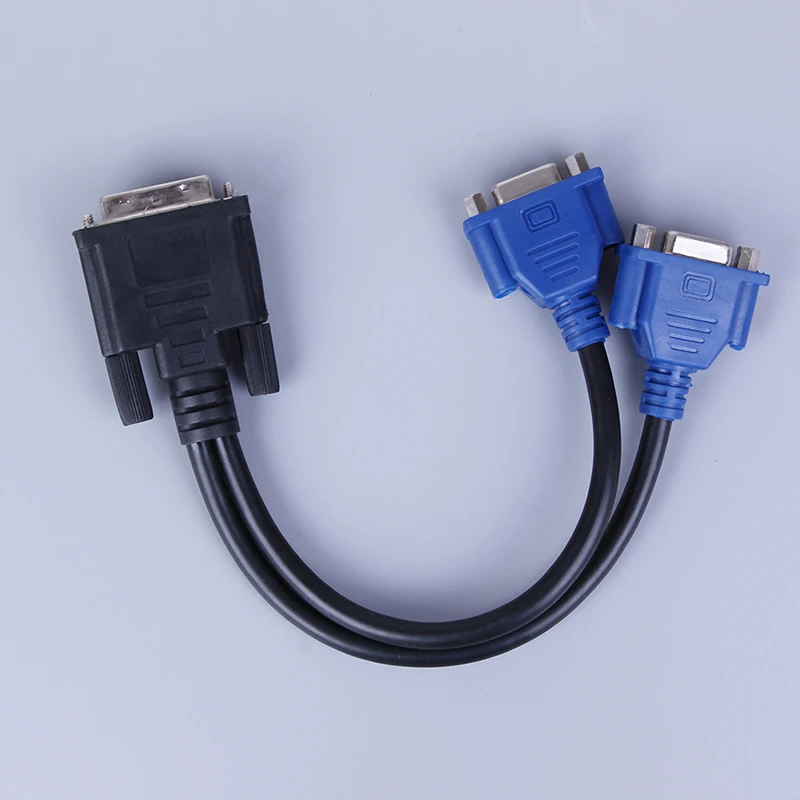 DVI-I 24 + 5 контактов штекер 2/два двойной VGA Женский адаптер y-сплиттер кабель |