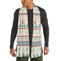 Christmas Tree Pattern Printing Unisex Winter Fashion Scarves Thick Warm Woman Hair Accessori Shawls Factory 3D Machine Custom