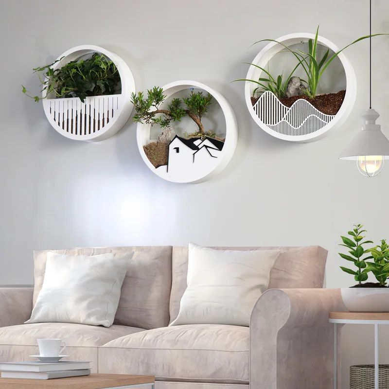 

High Quality Acrylic Round Hanging Vase Modern Brief Wall Flower Pot Hydroponic Succulent Vase Creative Planters Home Decoration