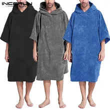 Men Bathrobes Homewear Hooded Half Sleeve Leisure Towel Robes Comfortable Solid Mens Nightgown Bathrobes Poncho INCERUN S-5XL 7