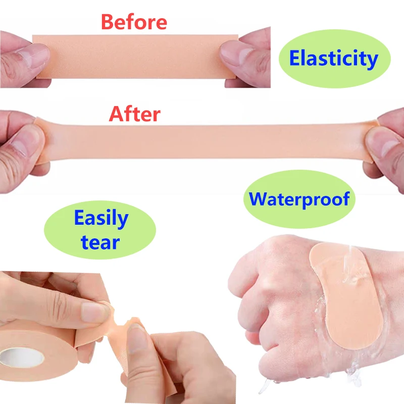 Multi-functional Bandage Medical Rubber Patch Tape Self-adhesive Elastic Wrap Anti-wear Waterproof Heel Sticker Foot Pad Patch