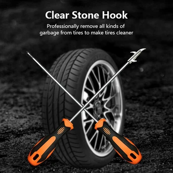 

New High Quality Car Tire Cleaner Stone Cleaner Tool Groove Broken Stone Remover Tire Cleaning Hook Tire Cleaning Tool