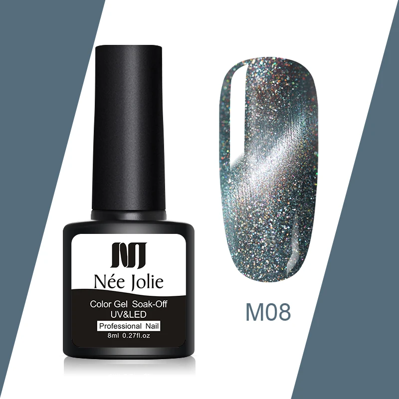 8ML-M08 12 цветов Гель-лак для ногтей кошачьи Глаза 3D магический лак Полупостоянный лак для ногтей маникюрный лак магнит 8 мл - Цвет: 8ML-M08
