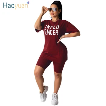 

ZOOEFFBB Letter Print Two Piece Set Tracksuit Women Clothes Loose Long Top and Shorts Sweat Suits 2 Piece Outfits Matching Sets