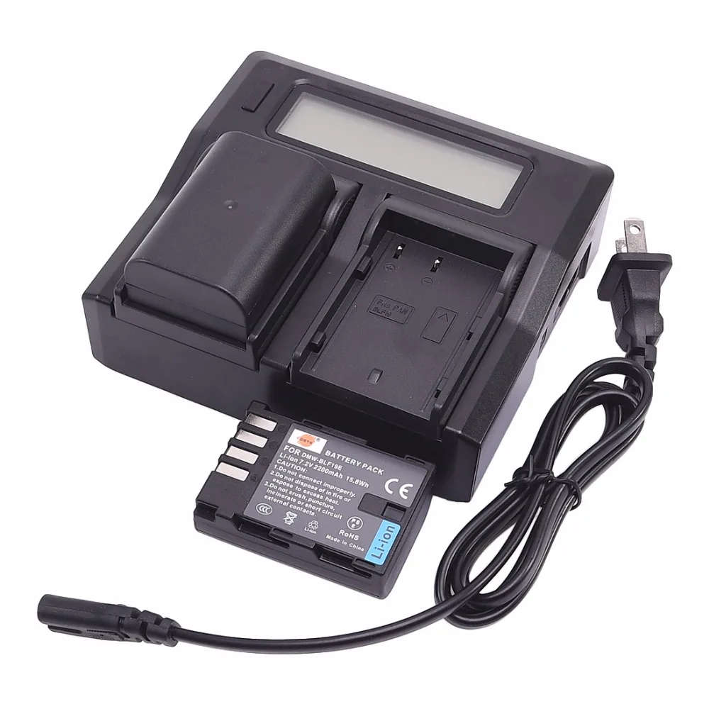 2 шт. 2200 мАч 7,2 V DSTE DMW-BLF19E BLF19 цифровой Батарея камеры DSLR 1* LCD Dual charger для цифрового фотоаппарата Panasonic Lumix DMC-GH3 DMC-GH4 - Цвет: 2Battery1LCD Charger