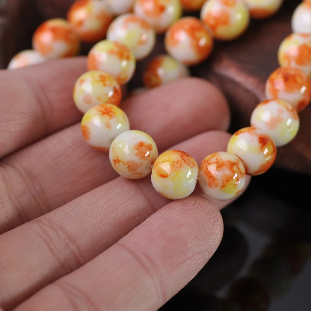 Рисунок 3 - круглые 10 мм, непрозрачные стеклянные