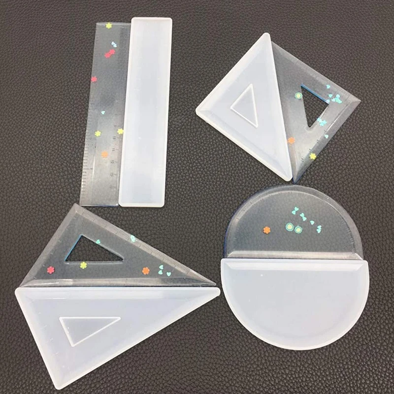 BHTS-4Pcs силиконовые формы линейка набор квадратный транспортир Кристалл эпоксидная Форма Мыло Свеча для Diy ремесло подарок изготовление