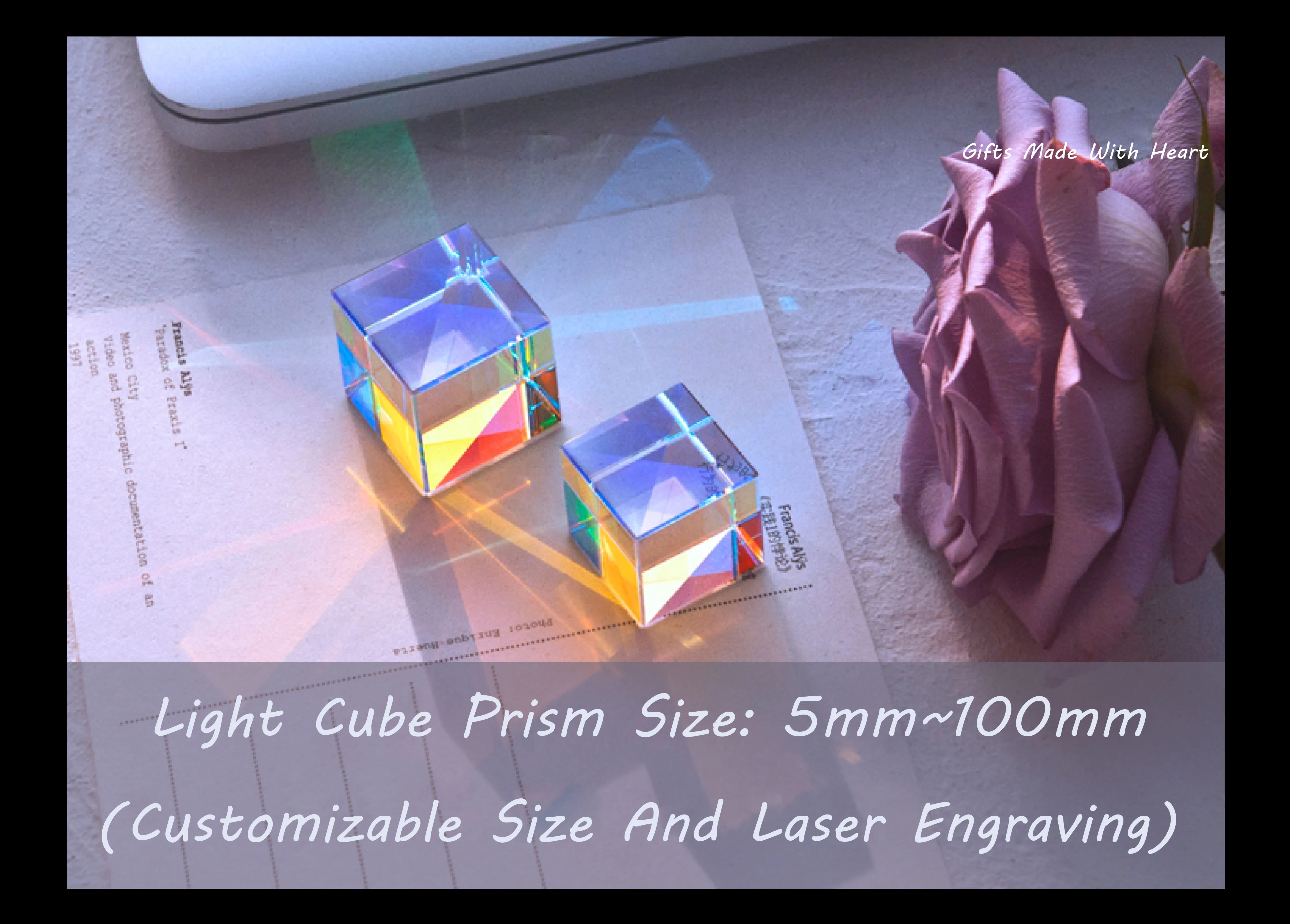 20*20*20mm of Light Cube A Gift From  Optical Science Prism  Creative Ornaments Optical Prism Cube Prism High Energy Standard