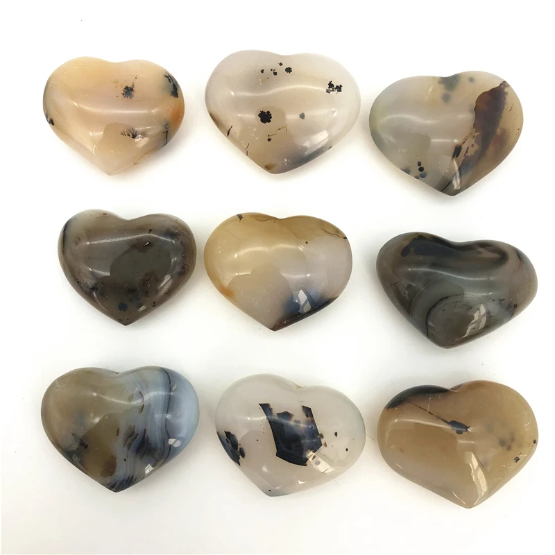 1 шт. натуральный Древовидный Агат в форме сердца полированный Кристалл Исцеление сердце камни подарки натуральные кристаллы кварца