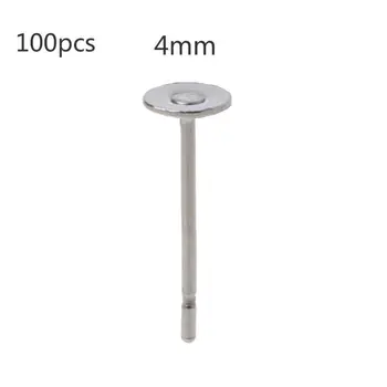 

100Pcs Stainless Steel Flat Glue on Earring Posts For Jewelry Making Findings T4MD