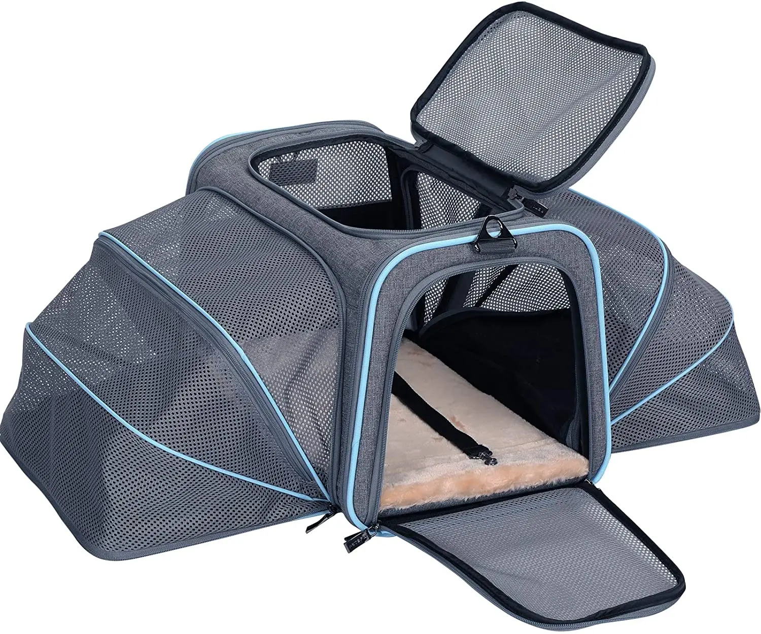 

Expandable Cat Carrier Dog Carrier,Airline Approved Soft-Sided Portable Pet Travel Washable Carrier for Kittens