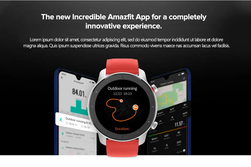 Оригинальные Смарт-часы Amazfit GTR 47 мм 1,3" AMOLED 454X454 экран 20 дней Срок службы батареи 5 АТМ водонепроницаемые gps умные спортивные часы